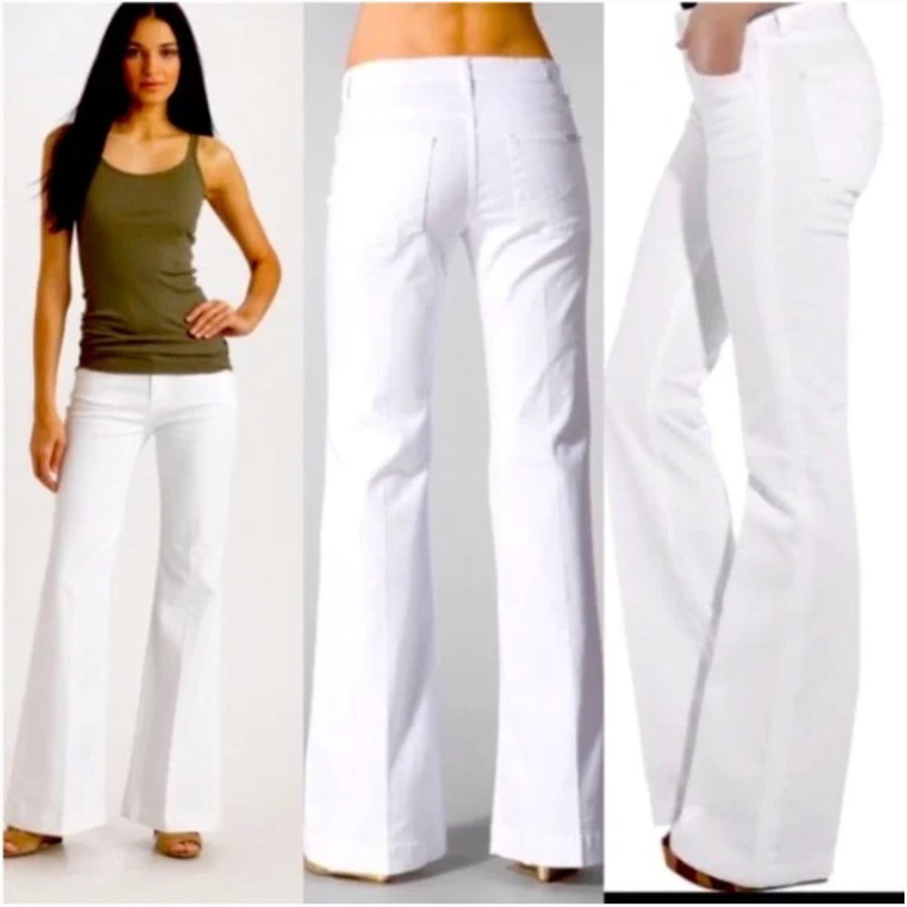 7 For all Mankind Ginger Wide Leg Jean White 28